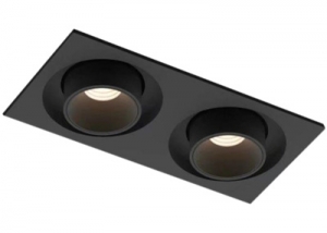 WM0224C-12Wx2 Negro ajustable interior LED Luces Cuadrado Alto Brillo mazorca foco led doble cabeza retráctil Rotación horizontal 350 grados y Rotación vertical 75 grados-1