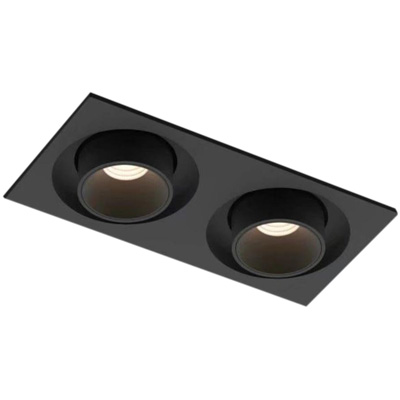 WM0224C-12Wx2 Black Adjustable indoor square double head led spotlight retractable rotation 350 °-1