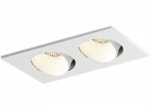 dual twin recessed adjustable anti-glare spotlights multiple downlights Honeycomb spot down light honeycomb mesh embedded ceiling spotlight double square trim CREE COB recessed ceiling lights white