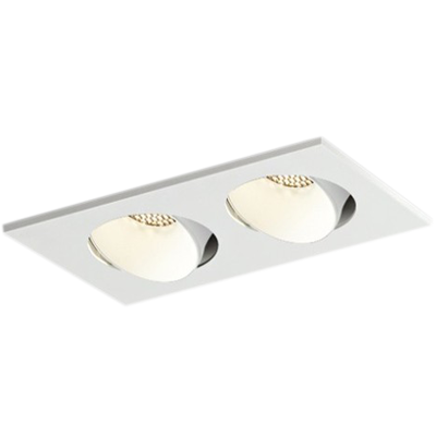 dual twin recessed adjustable anti-glare spotlights multiple downlights Honeycomb spot down light honeycomb mesh embedded ceiling spotlight double square trim CREE COB recessed ceiling lights white