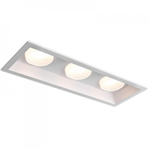 Osram SMD LED interior 1x3 three triple heads aluminum recessed multiples downlights sealed white frosted acrylic lens cover white trim for hotel villa flanged grille spot down light Welllux