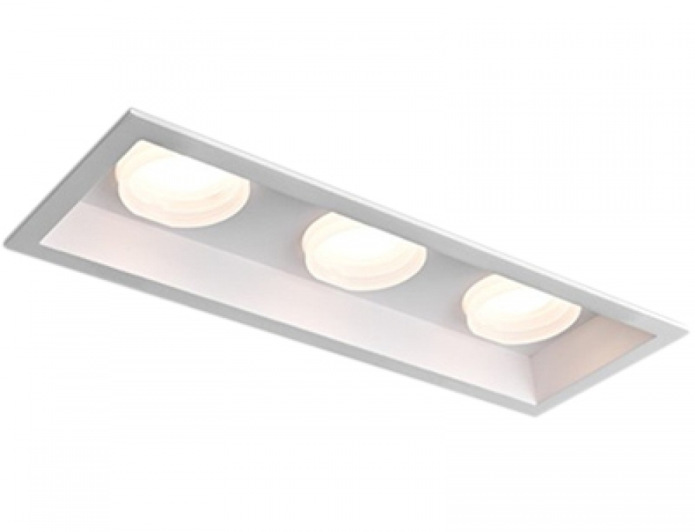 Acrylic recessed triple heads multiples downlights flanged square spot lights
