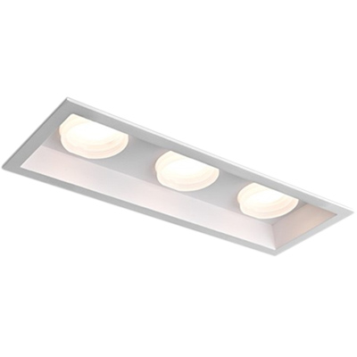 Osram SMD LED interior 1x3 three triple heads aluminum recessed multiples downlights sealed white frosted acrylic lens cover white trim for hotel villa flanged grille spot down light Welllux