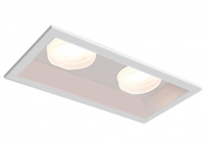 Osram SMD modern minimalist interior two heads aluminum recessed multiples downlights sealed white frosted acrylic lens cover white trim for hotel villa flanged grille spot down light Welllux