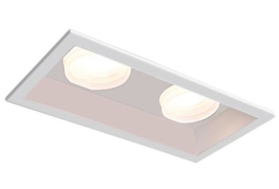 Osram SMD modern minimalist interior two heads aluminum recessed multiples downlights sealed white frosted acrylic lens cover white trim for hotel villa flanged grille spot down light Welllux