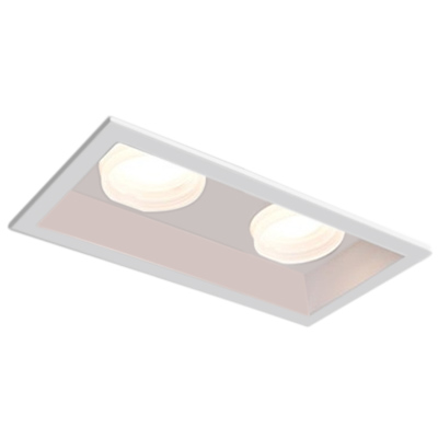 Osram SMD modern minimalist interior two heads aluminum recessed multiples downlights sealed white frosted acrylic lens cover white trim for hotel villa flanged grille spot down light Welllux