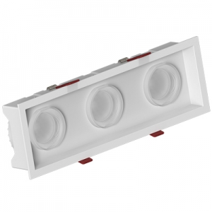 Welllux Recessed Osram led 3 triple heads flanged commercial multiples downlights directional square grille spot light frosted milky acrylic interior smd ceiling recessed wall washer lighting white