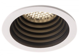 Led recessed round downlights step baffle trim fixed honeycomb mesh spot down lights retrofit anti glare 7W 12W single head COB ceiling built-in down lights fixtures CREE indoor embedded spotlights