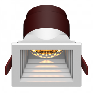 recessed ceiling spot down light honeycomb mesh fixed step baffle square single aluminum CREE LED embedded trim cob downlight spotlight baffle white flange white recessed lighting fixtures Welllux