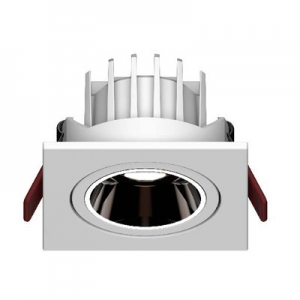 reflector square tiltable recessed downlights white single COB 10W LED ceiling spot down lights adjustable angle 45° anti-glare aluminum embedded wall washer spotlights welllux