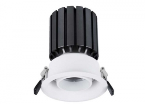 Adjustable round ceiling lamp built-in 25° tilting COB wall washer spot down light recessed ceiling LED spotlight 355° rotation aluminium embedded dimming downlights 7W 12W 18W 30W deep anti glare