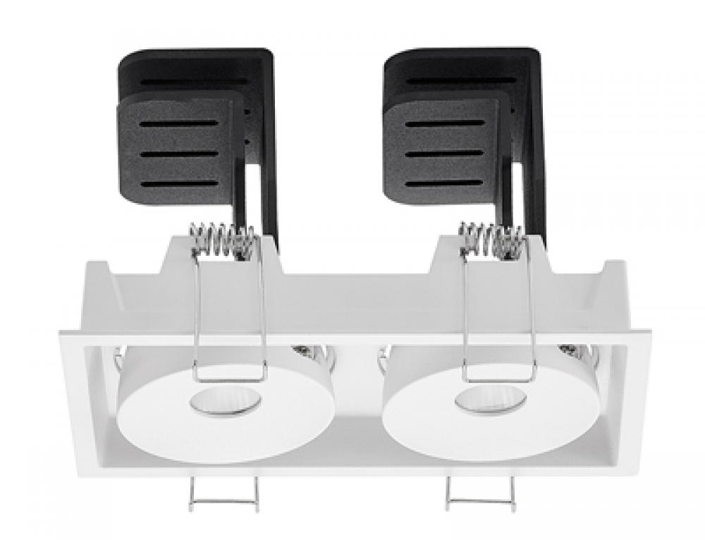 Twin double tilt square wall washer spot light recessed Lollo downlight WB092S