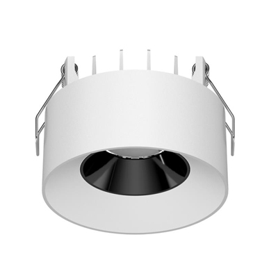 Two-way use wood ceiling recessed surface groove mounting installation aluminum LED round soffit eaves spotlights downlights white casing phase cut dimmable driver white black diffuser