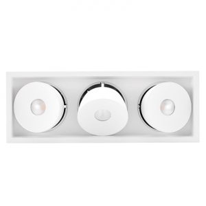 built-in tilt angle adjust LED multiple spotlight fitting triple three heads CREE COB anti-glare adjustable ceiling recessed rectangle dimmable Lollo downlight embedded rotation grille spot light