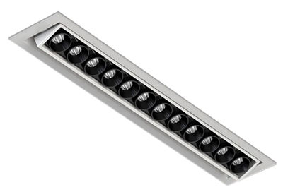 Laser Blade Flush Mounted Led 20W Tiltable Ceiling Linear grille spot down light OSRAM 12 heads Recessed Mounted aluminium multiple Adjustable combo linear downlights spotlight multi-light