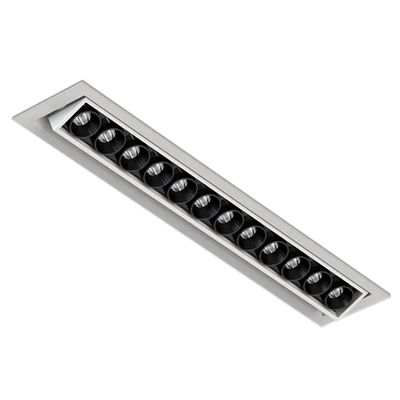 Laser Blade Flush Mounted Led 20W Tiltable Ceiling Linear grille spot down light OSRAM 12 heads Recessed Mounted aluminium multiple Adjustable combo linear downlights spotlight multi-light