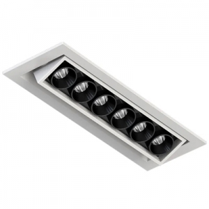 OSRAM SMD 10W 6 Head way lights Linear Laser Blade recessed mounted Led adjustable sloping downlight Indoor Embedded Phase Linear Spot Light 36° Black Reflector white aluminum