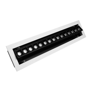 30W Single Row Adjustable Multi-Spotlights Osram SMD Recessed Tetris linear Downlights Laser Blade Grille Wall Washer Spot Light Led Aluminium Ceiling Embedded Mounting Grille Lamp 15 heads
