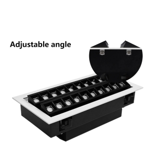 Double Row Adjustable Multi-Downlight 40W Led Ceiling recessed trim linear grille spot down light Die casting aluminium Anti-Glare Rectangular Tetris Linear Downlight Wall Washer Down Lighting-2