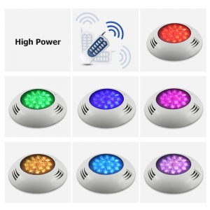 9W 12W 15W 18W 24W LED swimming pool light wall mounted IP68 DC12V plastic underwater in water waterproof RGB surface pool light ABS High power-3