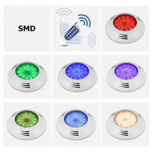 9W 12W 15W 18W 24W LED swimming pool light wall mounted IP68 DC12V plastic underwater in water waterproof RGB surface pool light ABS SMD -4