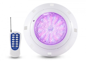 Full PC plastic waterproof swimming pool light IP68 LED SMD multi-color remote controller ABS underwater surface wall pool lamp Welllux china lighting factory