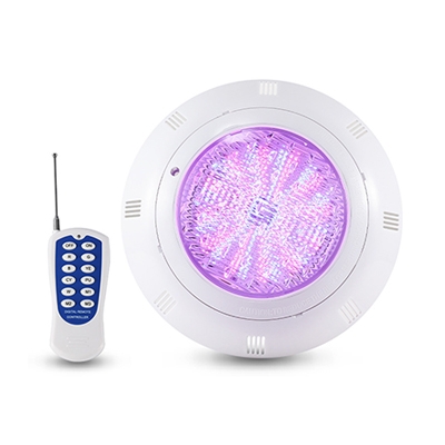 Full PC plastic waterproof swimming pool light IP68 LED SMD multi-color remote controller ABS underwater surface wall pool lamp Welllux china lighting factory