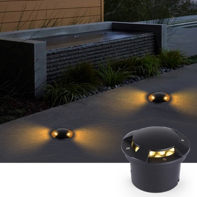 LED Waterproof IP65 Round recessed inground deck Underground Landscape Buried Light 3W-15W COB Outdoor Garden Floor Step Lamp Aluminum Black Mini ground deck light-4