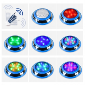 Remote high power RGB color changing Waterproof Wall Mounted Pool Lamp IP68 Stainless Steel LED Pool Lights-4