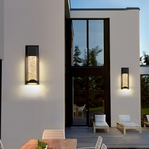 LED wall light crystal bubble glass PIR motion sensor IP65 waterproof Outdoor Indoor wall lamp garden villa light fixture aluminum Welllux made in china-1