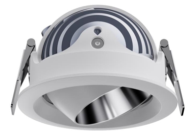 Eyeball gimbal 355° horizontal rotation and 0-30° orientation adjustable angle recessed round trim single high Cri Cob anti-dazzle modern Led ceiling wall washer spot down lights Die-cast aluminium