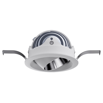 Eyeball gimbal 355° horizontal rotation and 0-30° orientation adjustable angle recessed round trim single high Cri Cob anti-dazzle modern Led ceiling spot down lights wall washer Die-cast aluminium dimming Eye protection pragmatism spotlight 