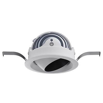 Adjustable dimmable gimbal retrofit 12W recessed eyeball downlight Embedded ceiling spot light anti glare round trim LED wall washer ceiling spot down lights Die-cast aluminium High CRI Eye protection  355° horizontal rotation and 0-30° orientation angle