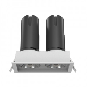Dimming Honeycomb Gimbal Mini Twin Flange Multiple Spots Two Light Recessed Small 2 Spot Downlight Aluminum Double Head Anti-dazzling Micro Tiny Rectangular Ceiling Spot Down Light