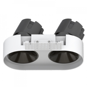 Trimless Frameless Oval Round Twin Double Led 355° Adjustable Hidden Cob Multiple Downlight Spotlight Emergency Triac 0-10V Dali Anti-glare Honeycomb Aluminum Ceiling Spot Down Light-1
