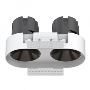 Trimless Frameless Oval Round Twin Double Led 355° Adjustable Hidden Cob Multiple Downlight Spotlight Emergency Triac 0-10V Dali Anti-glare Honeycomb Aluminum Ceiling Spot Down Light
