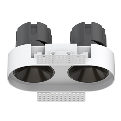 Trimless Frameless Oval Round Twin Double Led 355° Adjustable Hidden Cob Multiple Downlight Spotlight Emergency Triac 0-10V Dali Anti-glare Honeycomb Aluminum Ceiling Spot Down Light
