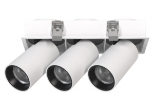 Retractable Triple 3-light Flush Rectangle Spotlight Adjustable Embedded Cylinder Ceiling Directional Downlight Rotating Honeycomb Anti-glare Dimmable Stretchable Swivel Focus Spot Down Light