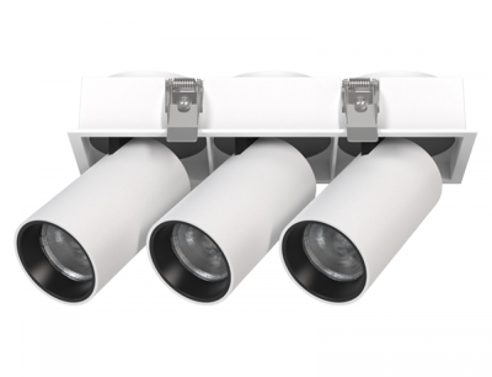 Retractable LED Triple 3-light Spotlight Adjustable Recessed Ceiling Downlight