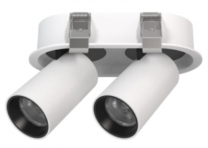 Rounded Oval Recessed Retractable Stretchable Fully Adjustable Twin Multiple Flush Downlight Cylinder Spotlight Directional 2-Light Honeycomb 355° Rotatable Swivel Ceiling Focus Spot Down Light