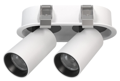 Rounded Oval Recessed Retractable Stretchable Fully Adjustable Twin Multiple Flush Downlight Cylinder Spotlight Directional 2-Light Honeycomb 355° Rotatable Swivel Ceiling Focus Spot Down Light