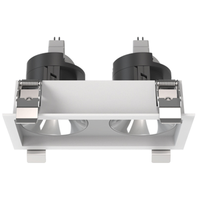 Twin MR16 GU10 Module Fitting Frame Tiltable Adjustable Replacement Recessed Ceiling Spot Down Light Direction Fixture Trim Ring Fitting Light Mounting Frame Base Lamp Holder