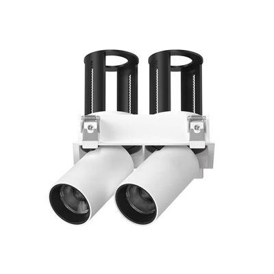 Stretchable Retractable Recessed Double In-Out Multiple Pull-Out Directional Square Downlights Adjustable Telescopic Cylindric Ceiling Tilt Tube Spotlight Rotation Dimming Honeycomb Swivel Antiglare Emergency Triac Dali 0-10V Aluminum Spot PEEK Focus Down Light