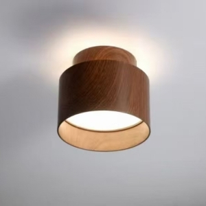 Modern Wood Color Surface Ceiling Light 15W 20W LED Surface Mounted Spot Light Round Scene Switch Up-Down LED Surface Light for Home & Decoration Anti-Glare Surface Cylinder Downlight Spotlight