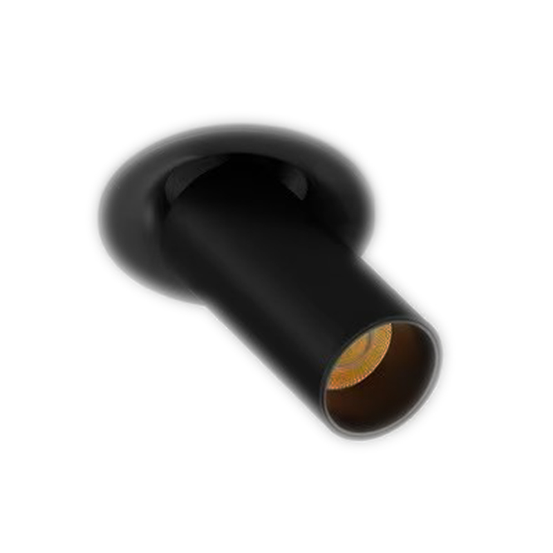 Curved Trim Mini Telescopic COB Sleekfit Smart Swivel Tilt Adjustable Stretchable Directional Rotatable Pull Down Retractable Flexible In-Out Recessed Circle Single Downlight Spotlight Black