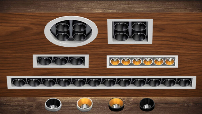 Laser Blade Minimalist LED Recessed Osram Downlight SMD Anti Glare Fixed Linear Spotlights With Black & Gold Reflector