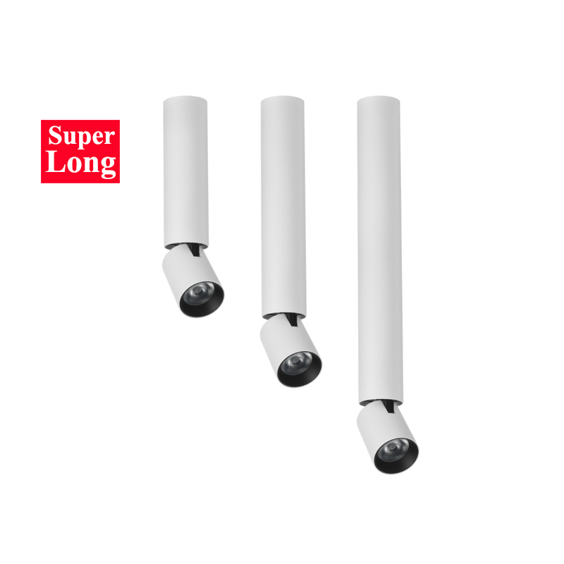 Long-Tube Flush Mount LED Anti-Glare Folding Cylinder Modern Directional Surface Spotlight Adjustable Barrel Spot Down Ceiling Lamp Aluminum Minimalist Long-Pipe Can Ceiling Art Light-1