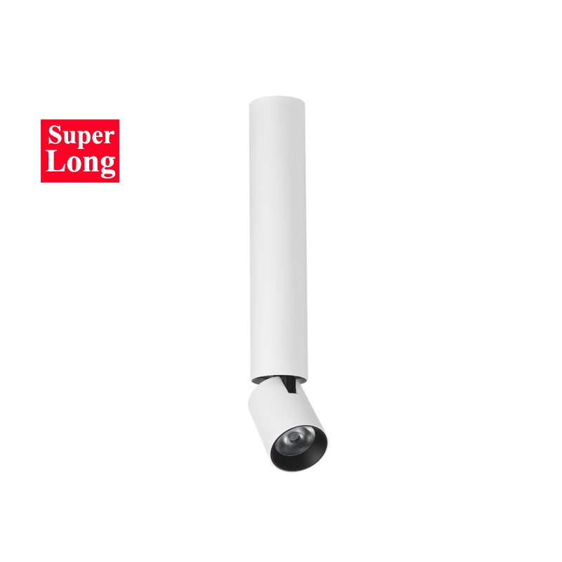 Long-Tube Flush Mount LED Anti-Glare Folding Cylinder Modern Directional Surface Spotlight Adjustable Barrel Spot Down Ceiling Lamp Aluminum Minimalist Long-Pipe Can Ceiling Art Light