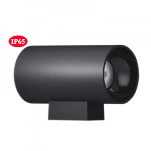 Single-Direction IP65 Cylindrical Wall Spot Down Light Fixed Minimalist Architectural Wall Sconce Light Aluminum LED COB Antiglare Cylinder Modern Waterproof Wall Mount Direct Light Fixture Black