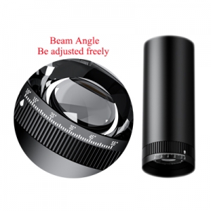 Zoomable Adjustable Beam-Angle 10-55° Fixed Surface Cylindrical Ceiling Focus Accent Spot Down Light Flicker-Free Wash Accent Task Display Artwork lighting Black